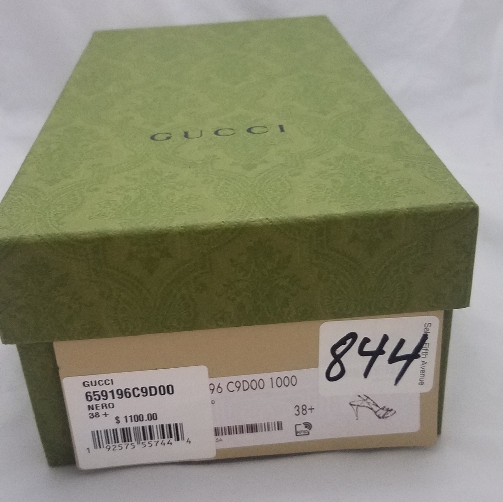 Gucci silvie logo sandals chain black 38.5 - Picture 8 of 8